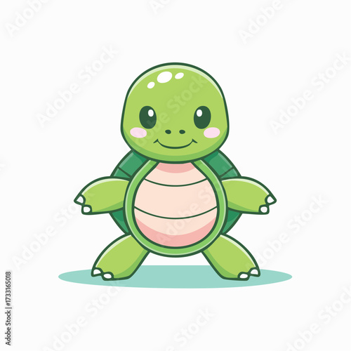 Charming Turtle Vector Art A Delightful Illustration of a Green Aquatic Creature