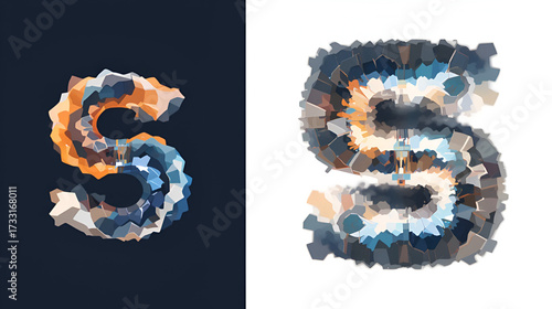 Abstract alphabet s logo in glyph style