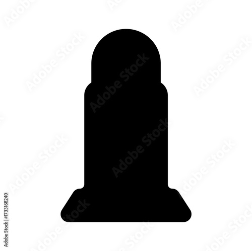 Tombstone silhouette isolated on white background. Vector Illustration 