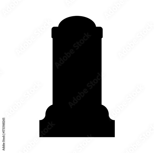 Tombstone silhouette isolated on white background. Vector Illustration 