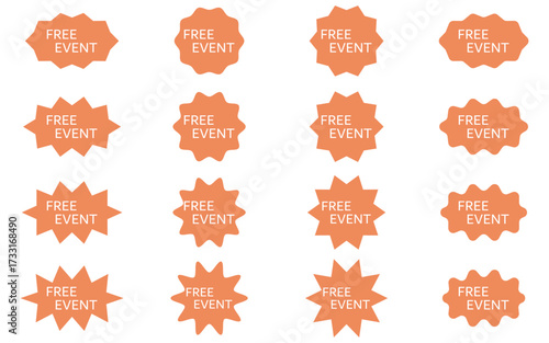 “Colorful Event Announcement & Speech Bubble Banner Vector Set – Free Label, Sticker, and Promotional Template for Web and Print”