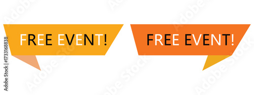 “Colorful Event Announcement & Speech Bubble Banner Vector Set – Free Label, Sticker, and Promotional Template for Web and Print”
