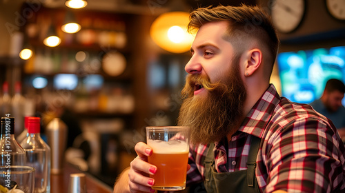 Bar patron with beard