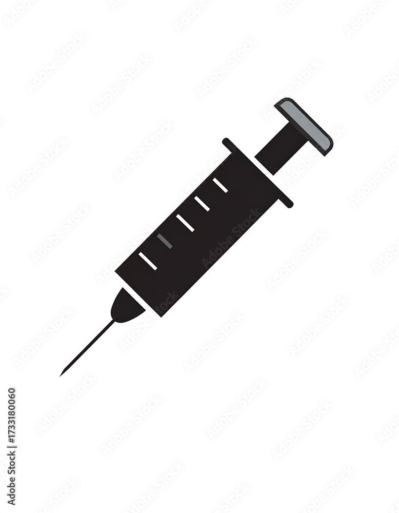 Fototapeta premium Simple black syringe icon