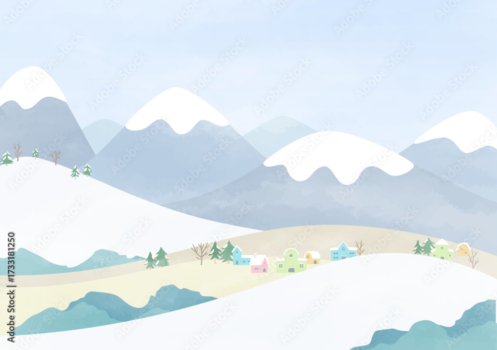 Naklejka premium winter scene background with snow