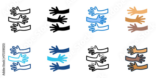 togetherness icon set multiple style collection 
