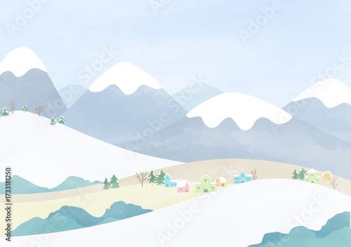 winter scene background with snow