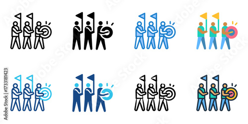 Parade icon set multiple style collection 
