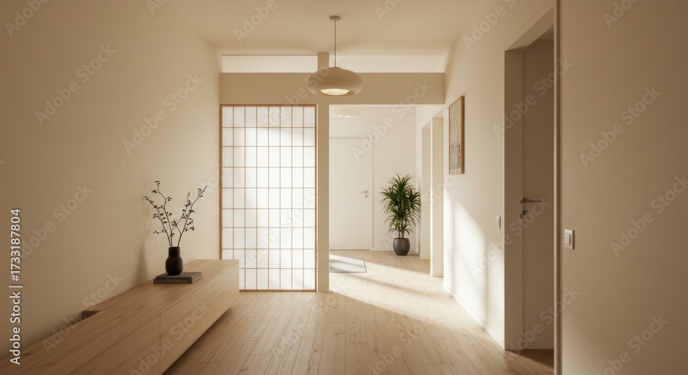 Obraz premium Light and bright interior hallway
