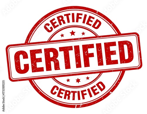 Red certified stamp