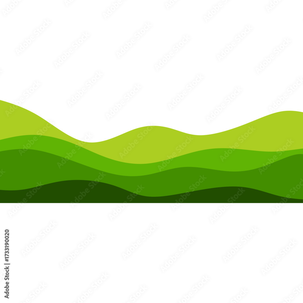 Fototapeta premium Green wave border