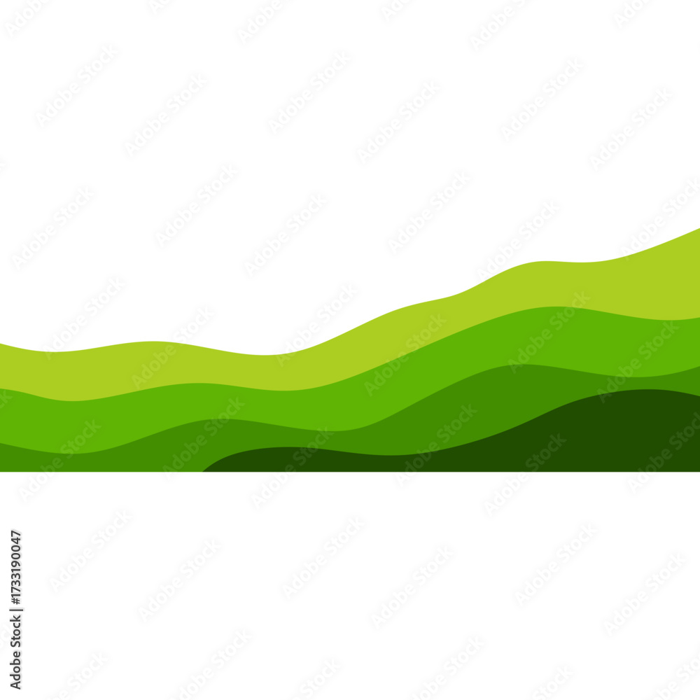 Obraz premium Green wave border