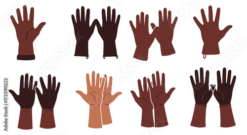 Diverse hands in various skin tones arranged in a grid pattern