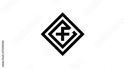 Geometric black and white logo design on white background for various applications Free Download Geometric black and white logo design on white background for various applications - GFXLoad