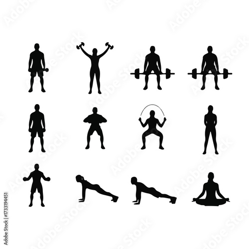 Comprehensive Fitness and Workout Icons