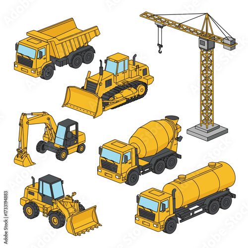 Heavy Construction Vehicles Icons