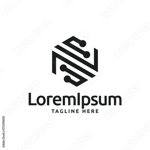 Minimalist technology logo design
