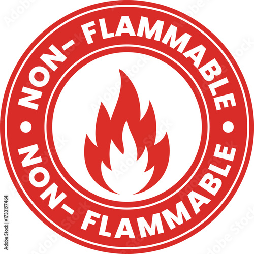 Non flammable material safety symbol fire resistant product