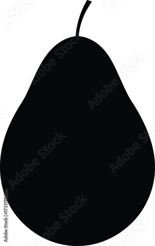 avocado fruit culinary ingredient symbol vector, ripe berry silhouette illustration
