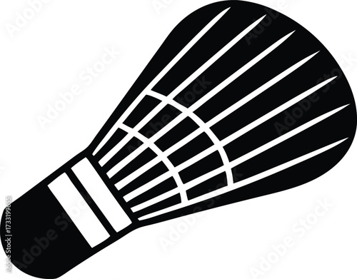 badminton shuttlecock athletic gear symbol vector, feather ball silhouette illustration
