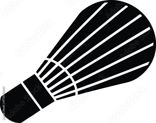 badminton shuttlecock athletic gear symbol vector, feather ball silhouette illustration
