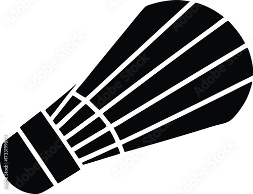 badminton shuttlecock game equipment icon vector, racquet sport symbol illustration
