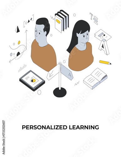 Flat Vector Illustration of Personalized Learning Concept
personalized learning