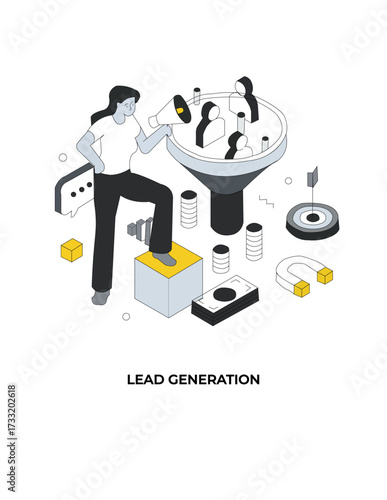 Flat Vector Illustration of Lead Generation Concept
LEAD GENERATION