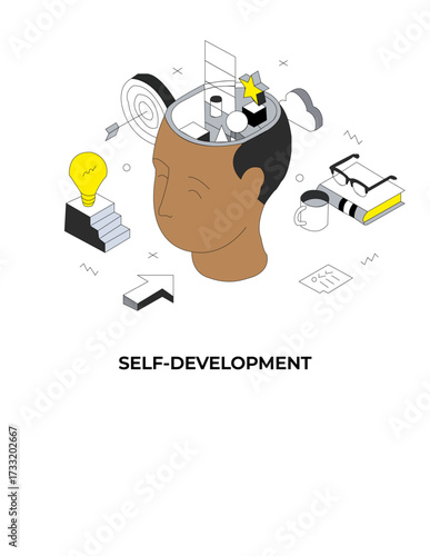Flat Vector Illustration of Self Development Concept
self development