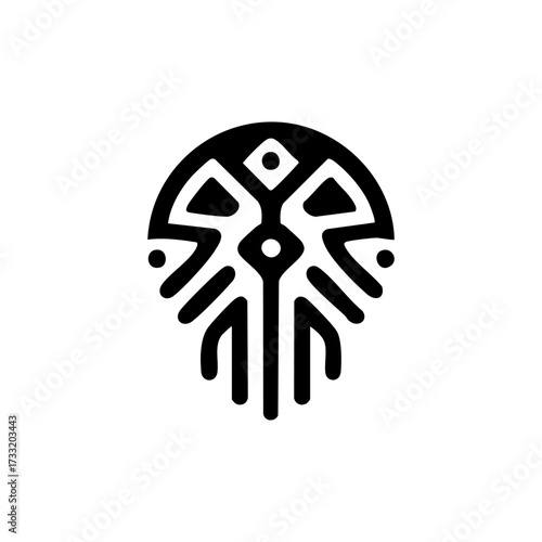 A bold geometric Polynesian tribal Jellyfish