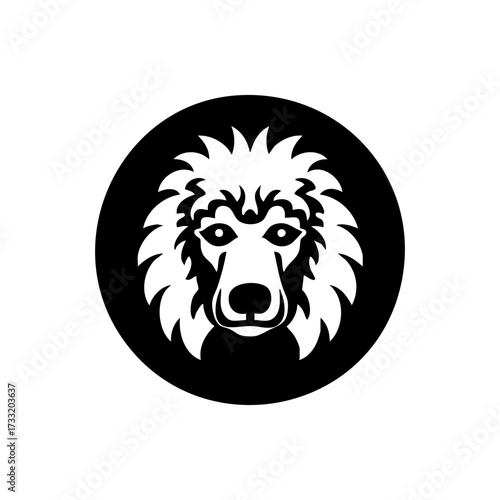 A bold geometric Polynesian tribal Poodle