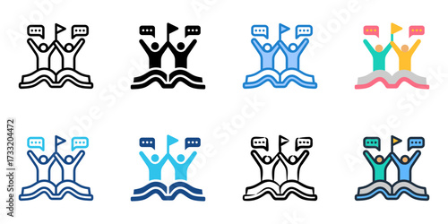 Storytelling icon set multiple style collection 
