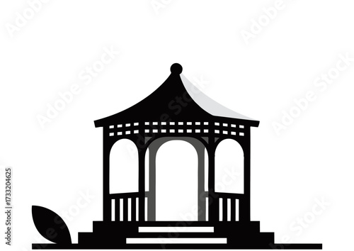 vector illustration of garden gazebo structure