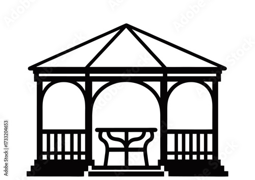 vector illustration of garden gazebo structure