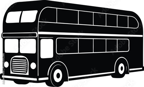 double decker bus silhouette vector, london transport illustration
