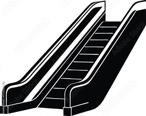escalator public transport icon vector, mall conveyor symbol illustration
