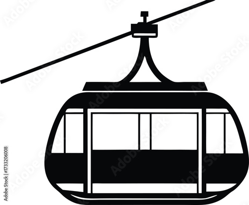 cable car scenic ride icon vector, gondola lift symbol illustration
