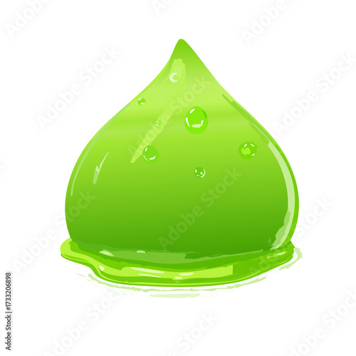 3D green slime background, glossy toxic goo banner