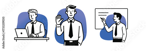 Modern Teacher Gradient Illustration Set