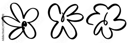 black and white flower abstract