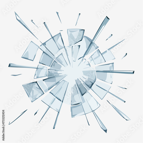 Broken glass vector shatter explosion fragments