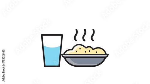Meal icon animation. Animated icon related to food. Suitable for user interface, provide visual feedback and more. Looping animation style. alpha channel, transparent background