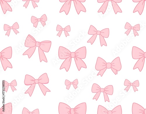 Pastel pink bows on white background (1)