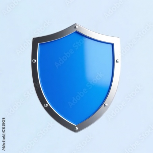 blue shield isolated on background