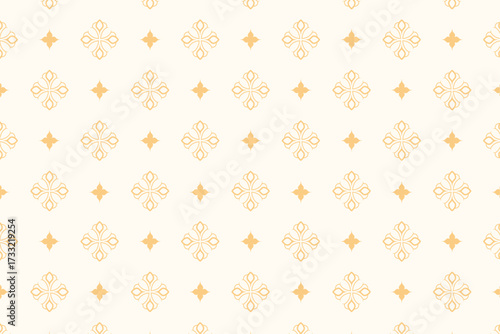 Golden floral seamless pattern, thai pattern vector