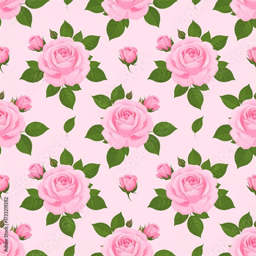 Pastel pink roses pattern