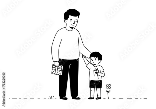 A father and son enjoying a special moment together on Fathers day, creating lasting memories