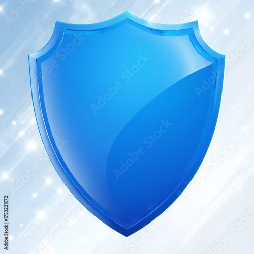 blue shield on a sky background