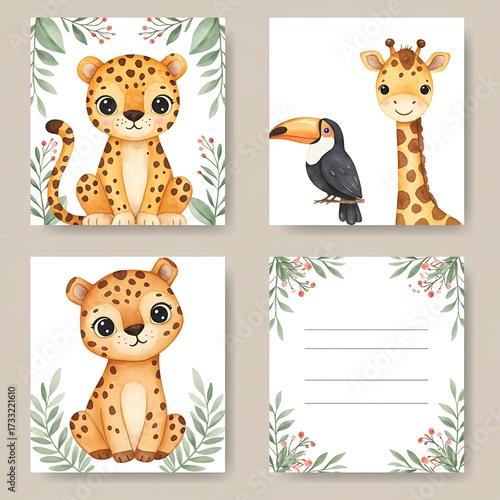 Charming watercolor animal illustrations for children's books and adorable designs suitable artworks