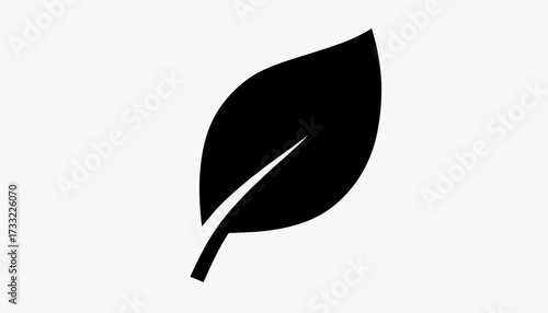 A simple black and white graphic of a single leaf against a plain background.